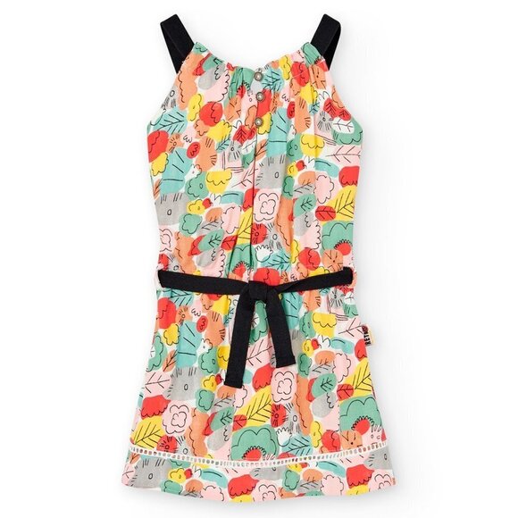 NWT Boboli Flowers print viscose dress with dress - Picture 1 of 4
